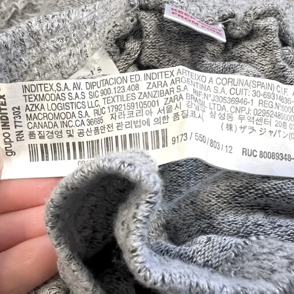 Zara Knitwear Baby Girl Strap Ruffled Skirt 9-12M Grey Marled EUC - Picture 7 of 7